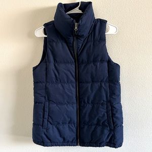 Navy Fleece Lined Puffer Vest with Pockets Size Small Old Navy